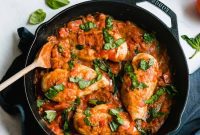 Golden Garlic Butter Chicken with Burst Tomatoes
