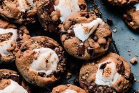 Marshmallow Stuffed S’mores Cookies