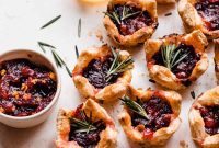Spiced Rum Cranberry and Gouda Puff Pastry Bites