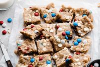 Vibrant M&M Fireworks Cookie Bars