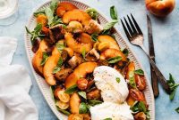 Peach Burrata and Basil Salad