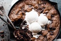 Ultimate Fudgy Triple Chocolate Skillet Brownie