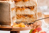 Golden Peach Cobbler Cake with Nutty Brown Butter Frosting