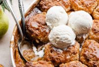 Caramel Sea Salt Pear Cobbler