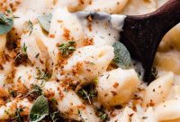 Creamy White Cheddar Mac with Crispy Brown Butter Crumbs