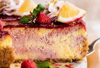 Zingy Raspberry Lemon Cloud Cheesecake