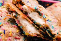 Irresistible Funfetti Cookies with a Cake Batter Cheesecake Surprise