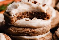 Spiced Carrot Cake Cookies with Brown Butter Cream Cheese