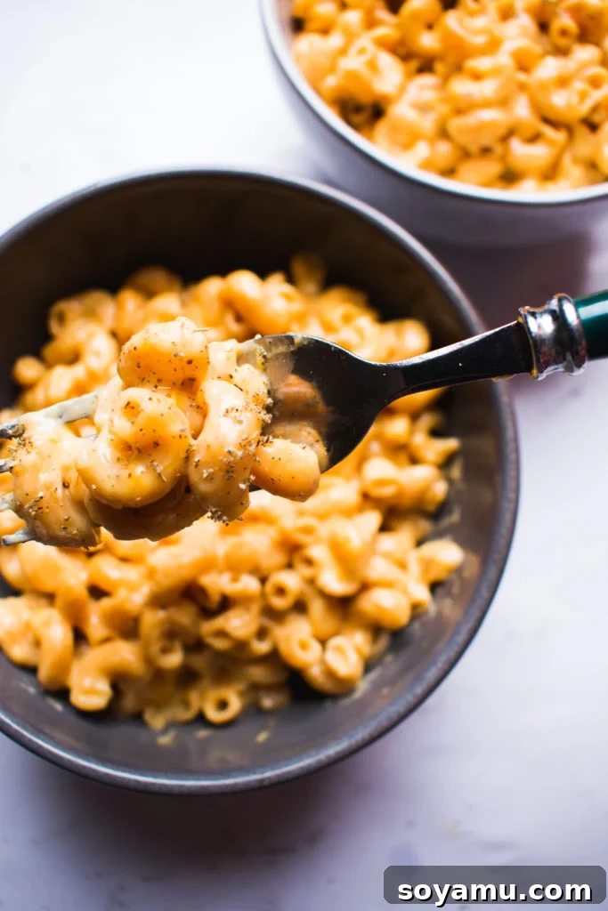 Instant Pot Mac 'n Cheese A rich and creamy Instant Pot mac n cheese, served in a bowl and garnished with fresh chives, promises a quick and comforting meal.
