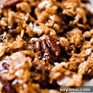 A square image of Homemade Pumpkin Granola in a bowl.