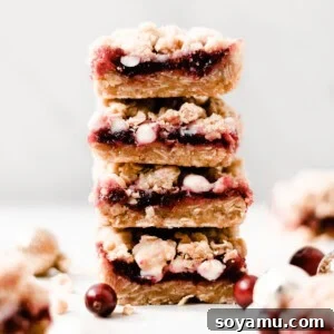 Cranberry White Chocolate Crumble Bars