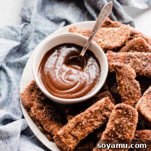 Churro French Toast Sticks with Chocolate Sauce