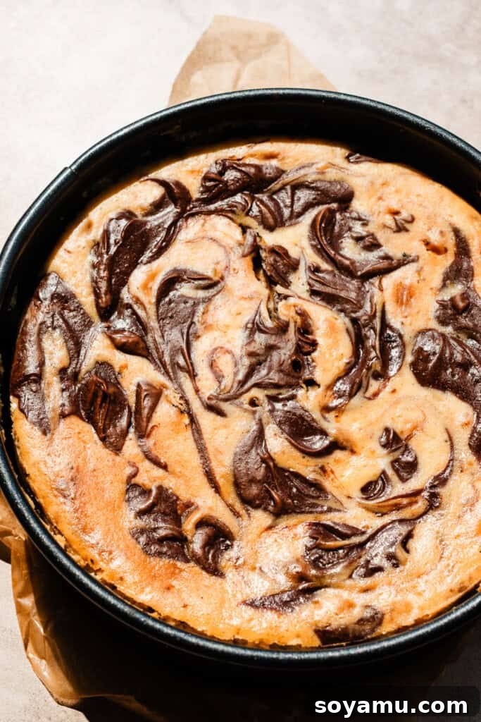 Decadent S'mores Cheesecakes with Golden Marshmallow Meringue 10 The baked cheesecake.