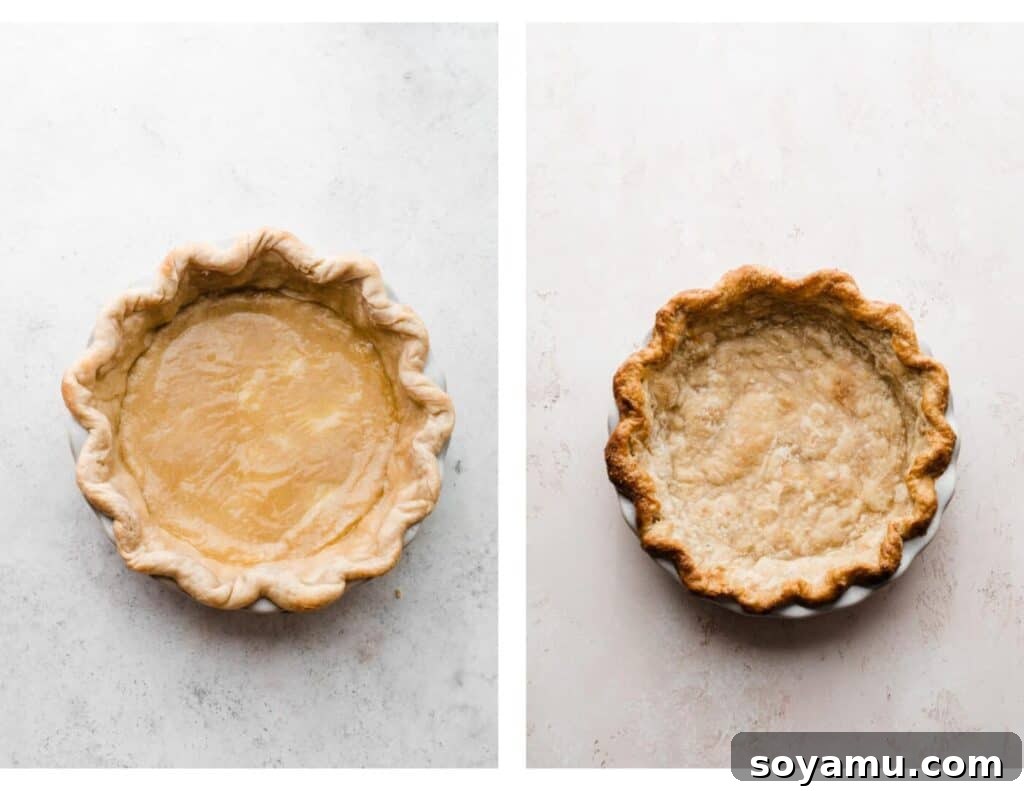 The Easiest 3-Ingredient Pie Crust Ever 15 A par baked and a fully blind baked homemade pie crust.