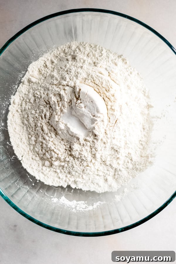 The Easiest 3-Ingredient Pie Crust Ever 4 A bowl of the dry ingredients for pie dough.