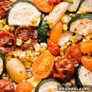 Thumbnail of the roasted tomatoes, corn, and zucchini medley.