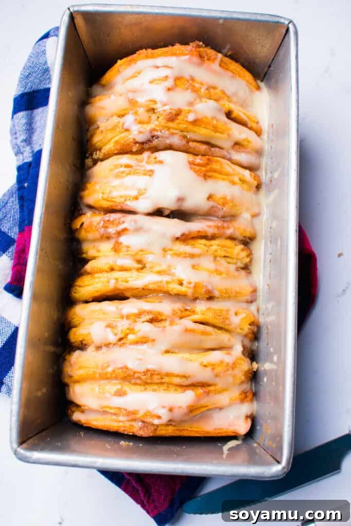 Maple Glazed Pull-Apart Bread - Delicious close-up Maple Glazed Pull-Apart Bread