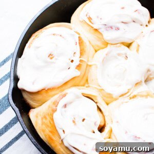 Cast Iron Cinnamon Rolls with Cream Cheese Frosting