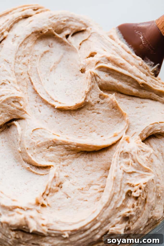 Ultimate Lotus Biscoff Cookie Butter Layer Cake 7 A close-up on the cookie butter frosting.