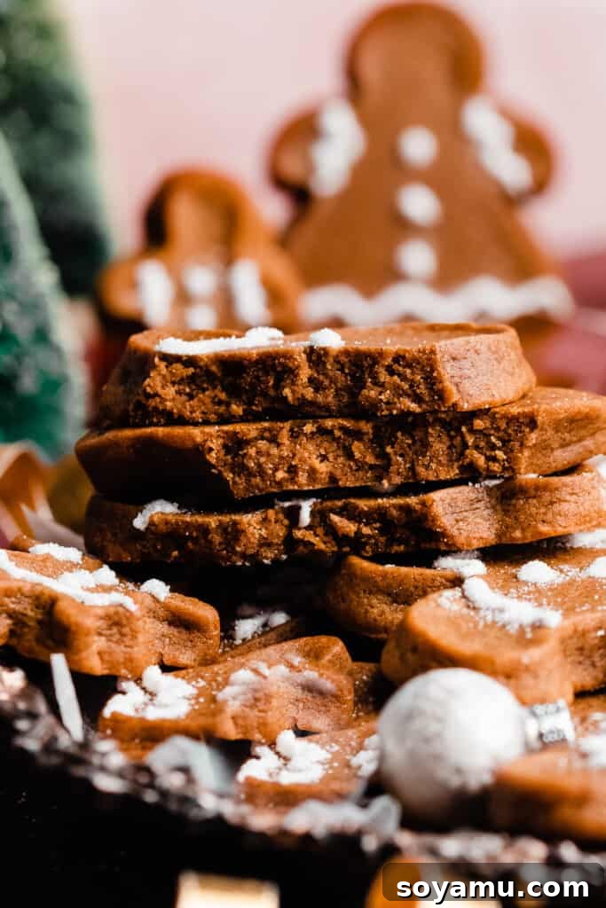 Another close-up of beautifully decorated gingerbread cookies, reflecting the joy of holiday baking.