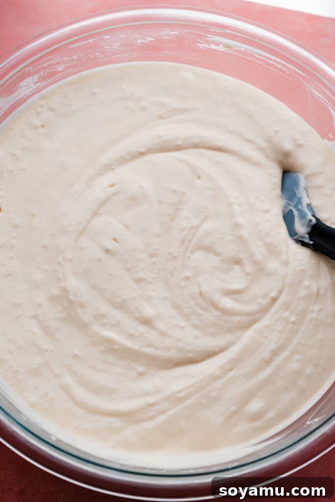 Decadent 8-inch Vanilla Cake with Golden Brown Butter Frosting 5 A bowl of the vanilla cake batter.
