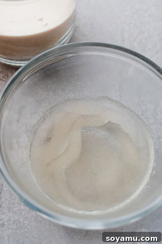 Whip Up Perfect Homemade Cream 8 A small bowl showing the thick, bloomed gelatin mixture ready for microwaving.