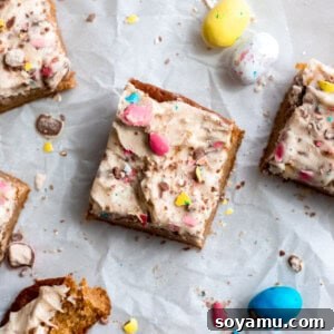 Springtime Jewel Blondies 2 Easter Egg Blondies with Robin's Egg candy frosting