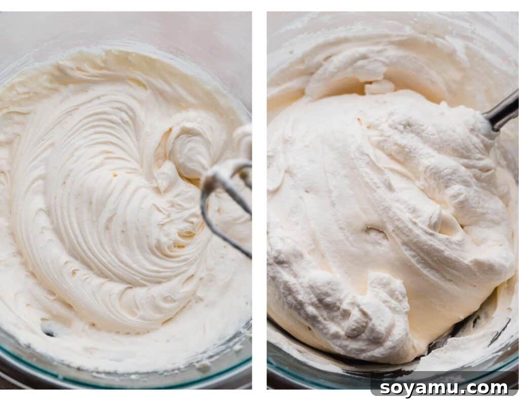 No-Bake Mini Cheesecake Jars 5 The cheesecake filling being made.