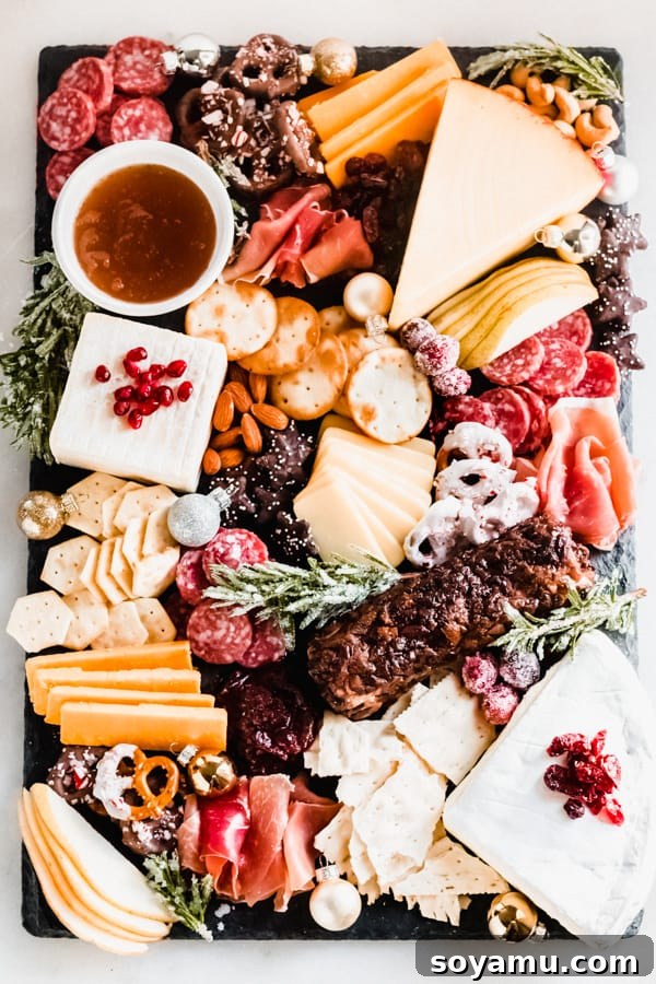 Perfect Valentine's Cheese Board A beautifully arranged Valentine's themed cheese board with cheeses, fruits, crackers, and heart-shaped elements.