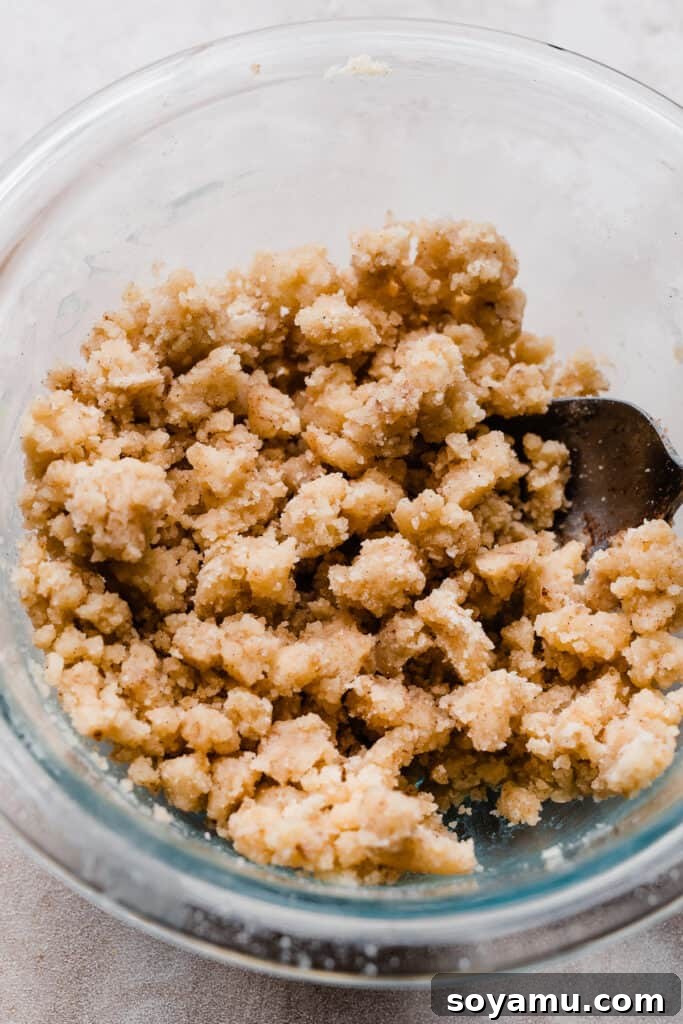 Caramelized Pineapple Dream 4 A bowl of the crumb mixture.