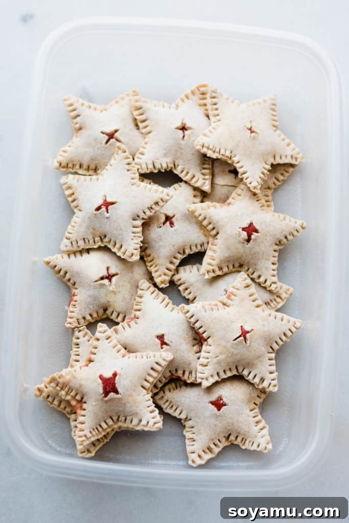 Strawberry Rhubarb Hand Pies Frozen hand pies in container