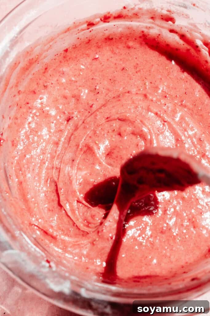 A bowl of the bright pink glaze.