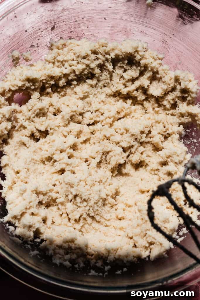A large bowl of butter, oil, and sugar creamed together.