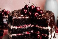 Classic Black Forest Cake with Dark Chocolate and Cherries