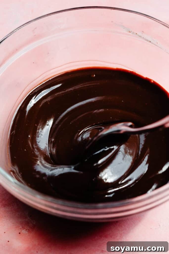 A bowl of chocolate ganache.